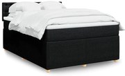 vidaXL Cama com molas/colchão 140x200 cm tecido preto