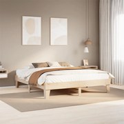 Cama sem colchão 200x200 cm madeira de pinho maciça