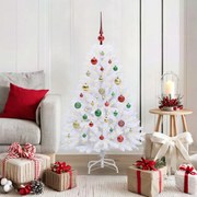 vidaXL Árvore de Natal Articulada Artificial Branco 120 cm PVC e Aço