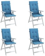 vidaXL Almofadões para cadeiras altas4 pcs mesclado tecido azul