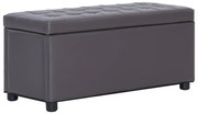 vidaXL Banco de arrumação 87,5 cm couro artificial cinzento