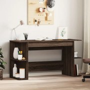 vidaXL Secretária 140x50x75 cm derivados de madeira carvalho castanho