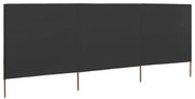 Para-vento com 3 painéis em tecido 400x120 cm antracite