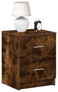 vidaXL Mesas cabeceira 2pcs com 2gavetas 40x36x50 cm carvalho fumado