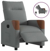 vidaXL Poltrona reclinável elétrica tecido cinzento-escuro