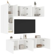 vidaXL 5 pcs móveis de parede p/ TV derivados de madeira branco