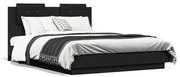 vidaXL Estrutura cama c/ cabeceira 120x190 cm derivados madeira preto
