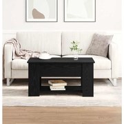 Mesa de Café em Carvalho Preto 79x49x41 cm Feita de Madeira Engenharia