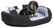 Almofadão p/ cães reversível e lavável 110x80x23 cm cinza/preto