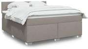 vidaXL Cama com molas/colchão 180x200 cm tecido castanho-acinzentado
