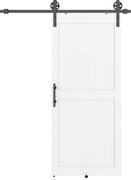 HOMCOM Porta de Correr Celeiro com Ferragens Porta Corredera de Interior com Puxador Rolo e Guia de Chão 91,5x213,4 cm Branco | Aosom Portugal