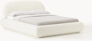 Cama estofada em bouclé com arrumação Alba