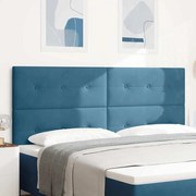 Cabeceira vidaXL Botões Estofada Azul Escuro 200 cm Veludo