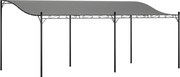 Outsunny Pérgola de Parede 3x6 m com Telhado Inclinado Orifícios de Drenagem e Estrutura Metálica Cinzento Escuro | Aosom Portugal