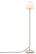 Candeeiro de Pé Exterior Bege com Abajur Branco IP65 - Virginia Moderno