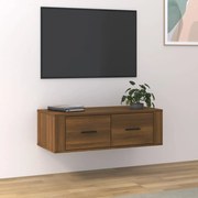 vidaXL Armário TV suspenso 80x36x25cm deriv. madeira carvalho castanho