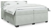 vidaXL Cama com molas/colchão 200x200 cm veludo cinzento-claro