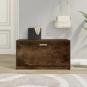 vidaXL Banco sapateira 80x24x45 cm derivados madeira carvalho fumado