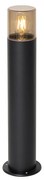 Candeeiro de pé exterior preto com cúpula fumada 50 cm - Odense