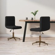 vidaXL Cadeiras de jantar giratórias 2 pcs veludo preto