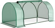 Outsunny Estufa de Jardim 200x100x80 cm para Cultivo de Plantas Sementes Estufa com Estrutura de Aço e Cobertura de Plástico Verde | Aosom Portugal