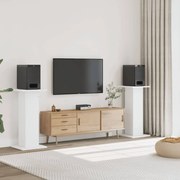 vidaXL Suportes de colunas 2 pcs 30x30x95 cm derivados madeira branco