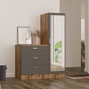 Armário Multiusos CC6 – Pinho Atlântico/Antracite – Gavetas: 60x72x45