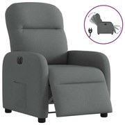 vidaXL Poltrona reclinável elétrica tecido cinzento-escuro