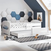 Cama infantil  dupla Luk 160x80 polícia branca - colchão e estrado incluído