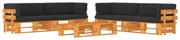 6 pcs conjunto lounge paletes pinho impregnado castanho mel