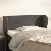 Cabeceira de cama c/ abas veludo 93x23x78/88 cm cinzento-escuro
