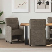 vidaXL Cadeiras de Jantar com Rodas com rodas 2 pcs Cinzento escuro