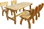 vidaXL Conjunto de jantar p/ ext. 5 pcs madeira de pinho impregnada