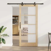 vidaXL Conjunto de Porta Deslizante Conjunto de 2 Natural e preto