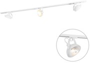 Sistema de Trilho Monofásico com 3 Focos Brancos Ajustáveis - Magnax Moderno