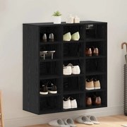 vidaXL Armário de Sapatos com prateleira Carvalho preto 103x30x51 cm