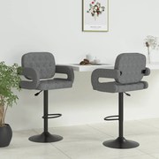 vidaXL Bancos de bar 2 pcs tecido cinzento-claro