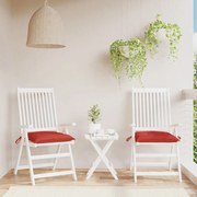 vidaXL Almofadões de cadeira 2 pcs 40x40x7 cm tecido oxford vermelho