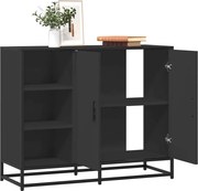 vidaXL Aparador 92x35x76 cm derivados de madeira preto