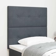 Cabeceira vidaXL Estofada com Botões Cinza Escuro 80 cm em Veludo