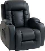 HOMCOM Poltrona de Massagem Poltrona Relax Reclinável até 145° com 8 Pontos de Massagem Função de Aquecimento 82x99x103 cm Preto | Aosom Portugal