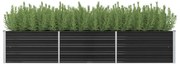 vidaXL Canteiro elevado jardim aço galvanizado 240x80x45cm antracite