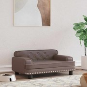 vidaXL Cama para cães 70x45x30 cm couro artificial castanho