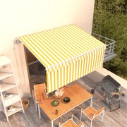 vidaXL Toldo retrátil automático com estore 3x2,5 m amarelo e branco