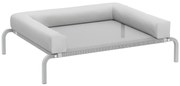 PawHut Cama Elevada para Cães com Latertais Amovíveis Cama Elevada para Cães Pequenos Portátil com Malha Respirável 90x65x30 cm Cinza