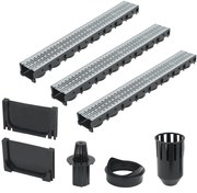 vidaXL Canais de drenagem 3 pcs aço galvanizado 3 m
