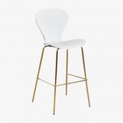 Banco Alto Uit Branco & ↑75 Cm & Dourado - Sklum