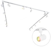 Sistema de calhas inteligente monofásico com 14 focos brancos incl. Wifi GU10 - Jeana