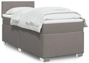 vidaXL Cama com molas/colchão 90x200 cm tecido castanho-acinzentado