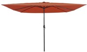 Guarda-Sol Quadrado com Luzes LED 295 x 245 cm Terracota